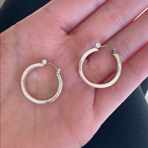 Red & Silver Pair of Hoop Earrings - Picture 2 of 6